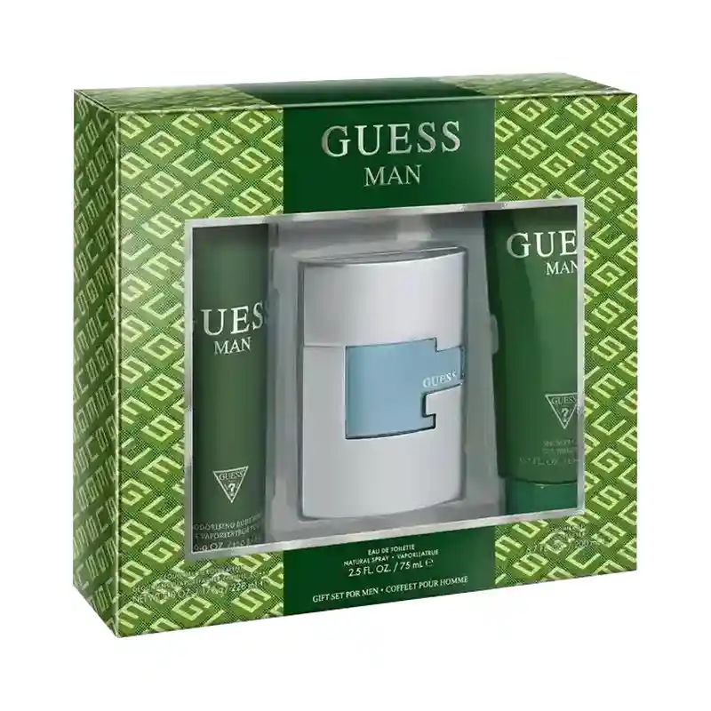 Guess Green Men EDT Set 75ML + Shower Gel 200ML + Body Spray 226ML